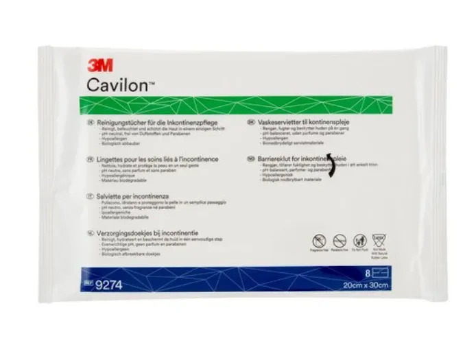 3M Cavilon Reinigungstücher Inkontinenzpflege 3in1 (8 Stk)