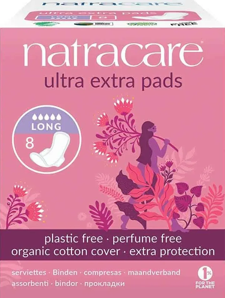 Natracare Damenbinden Flügel ultra extra lang (8 Stk)