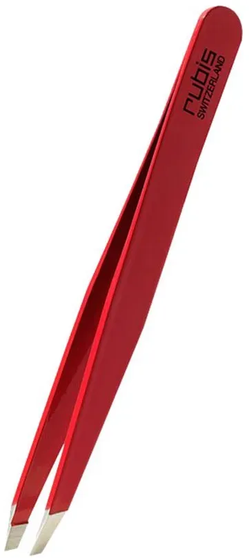 Rubis Pinzette schr&auml;g, Inox, rot