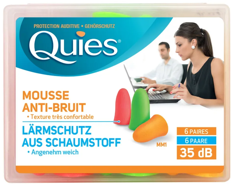 QUIES L&auml;rmschutz aus Schaumstoff NEON 12 Stk