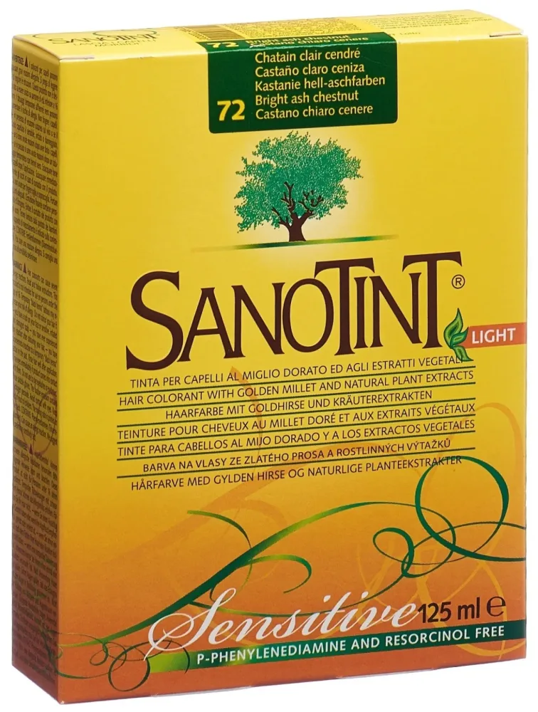 SANOTINT Sensitive Haarfarbe 72 kastanie hell-aschfarbig (125ml)