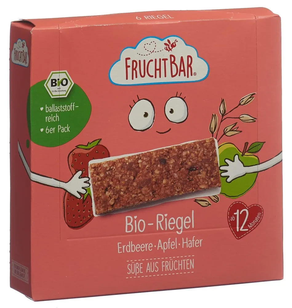 FRUCHTBAR Bio Riegel Erdbeere Apfel Hafer (6x23g)