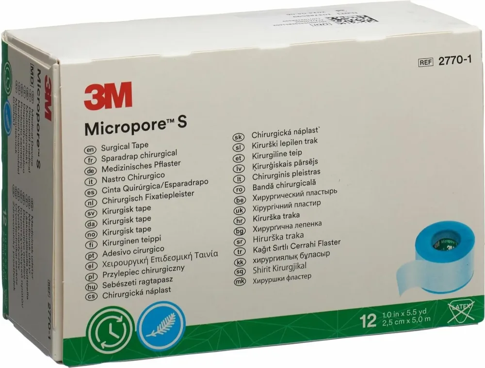 3M Micropore S Silikonrollenpflaster 5cmx5m (n) (6 Stk)