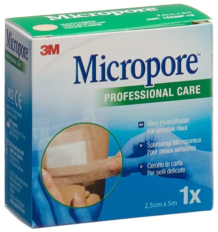3M Micropore Vliespflaster ohne Display 25mmx5m hautfarben (1 Stk)