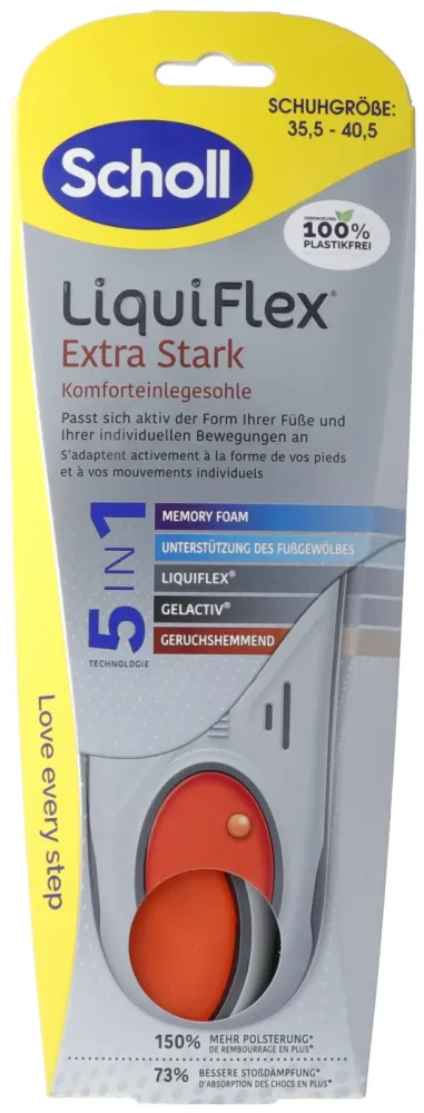 Scholl LiquidFlex Einlegesohle, Grösse S, Extra Stark (1 Paar)