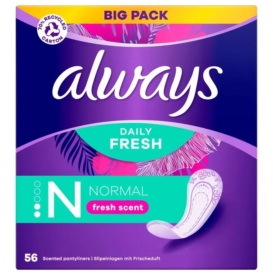 Always Slipeinlagen Normal Frischeduft Big Pack (56 Stk)