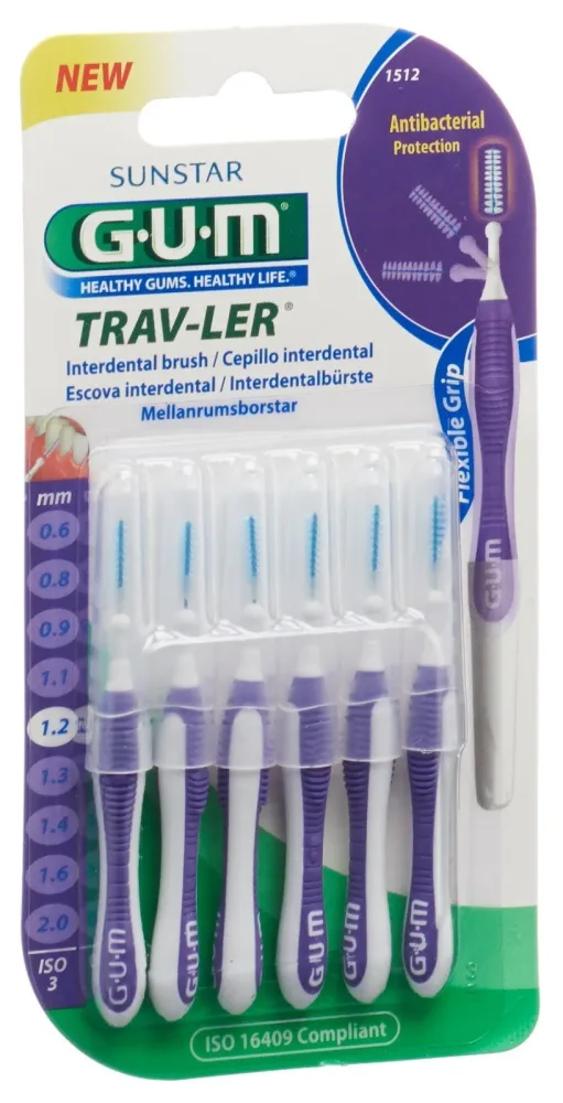 SUNSTAR GUM Trav-Ler 1.2mm ISO3 violett (6 Stk)