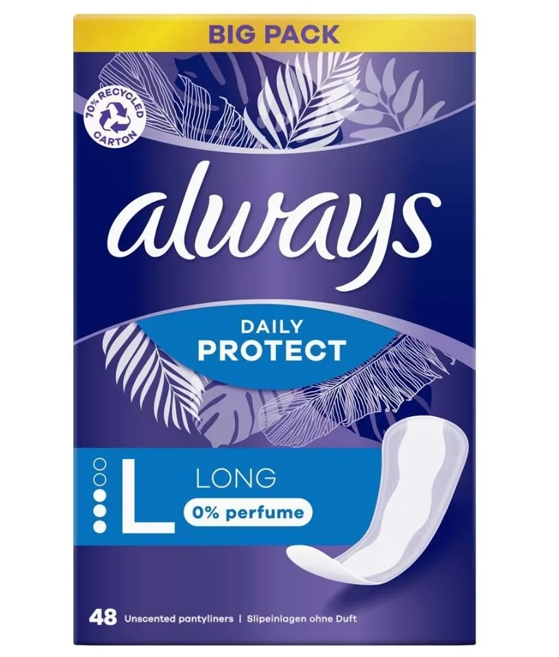 Always - Slipeinlage Daily Protect Long ohne Duft BigPack, 48STK