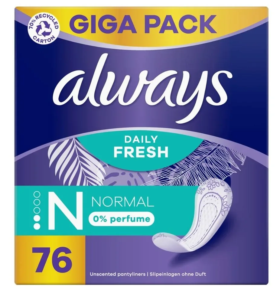 Always Slipeinlagen Normal, ohne Duft, Giga Pack (76 Stk)