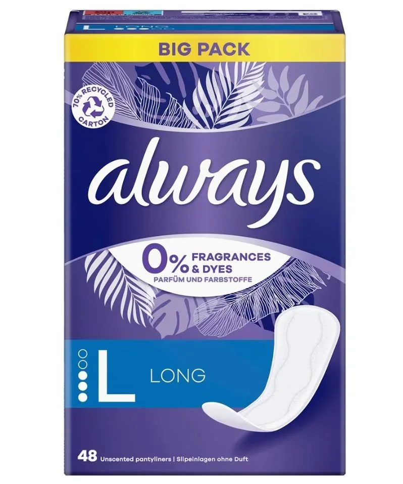 Always Slipeinlagen Daily Protect Long 0% Big Pack (48 Stk)