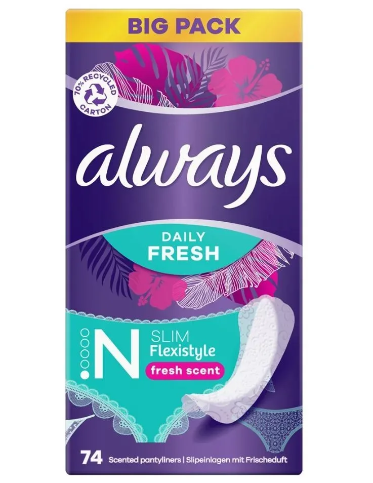 Always Slipeinlagen Flexistyle Slim Frisch Big Pack (74 Stk)