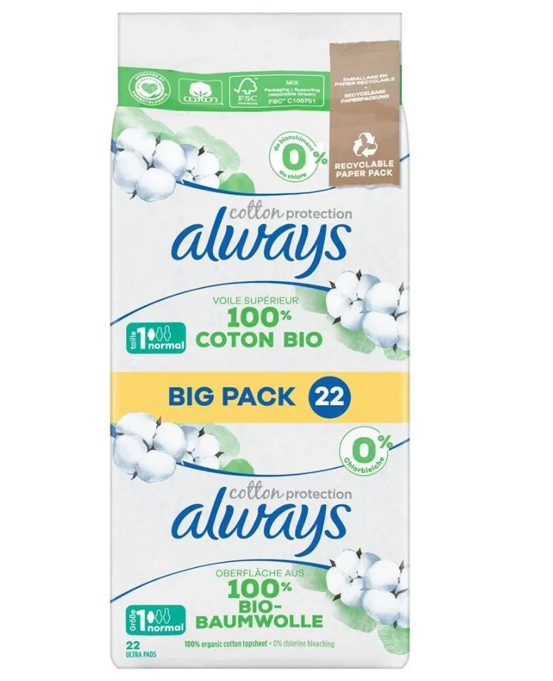 Always Ultra Binden Cotton Protection, Normal, Big Pack (22 Stk)