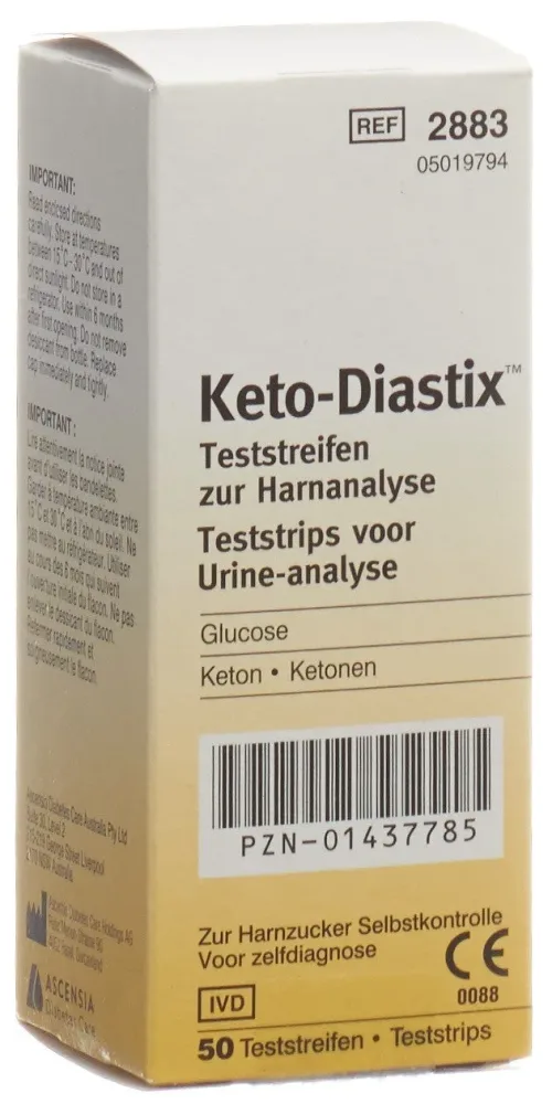 Keto-Diastix Teststreifen zur Harnanalyse (50 Stk)