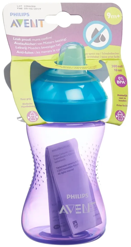 Avent - Trinklernflasche, 9M, Violett