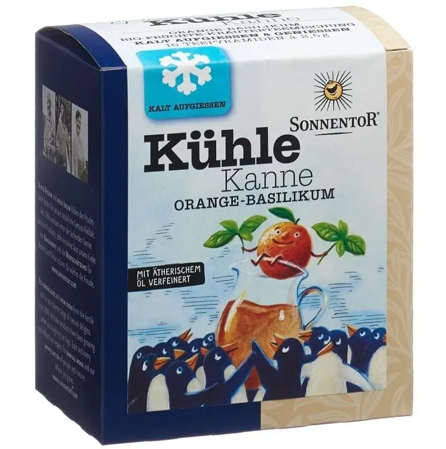 Sonnentor Kühle Kanne Teepyramiden Orange-Basilikum BIO (16 Stk)