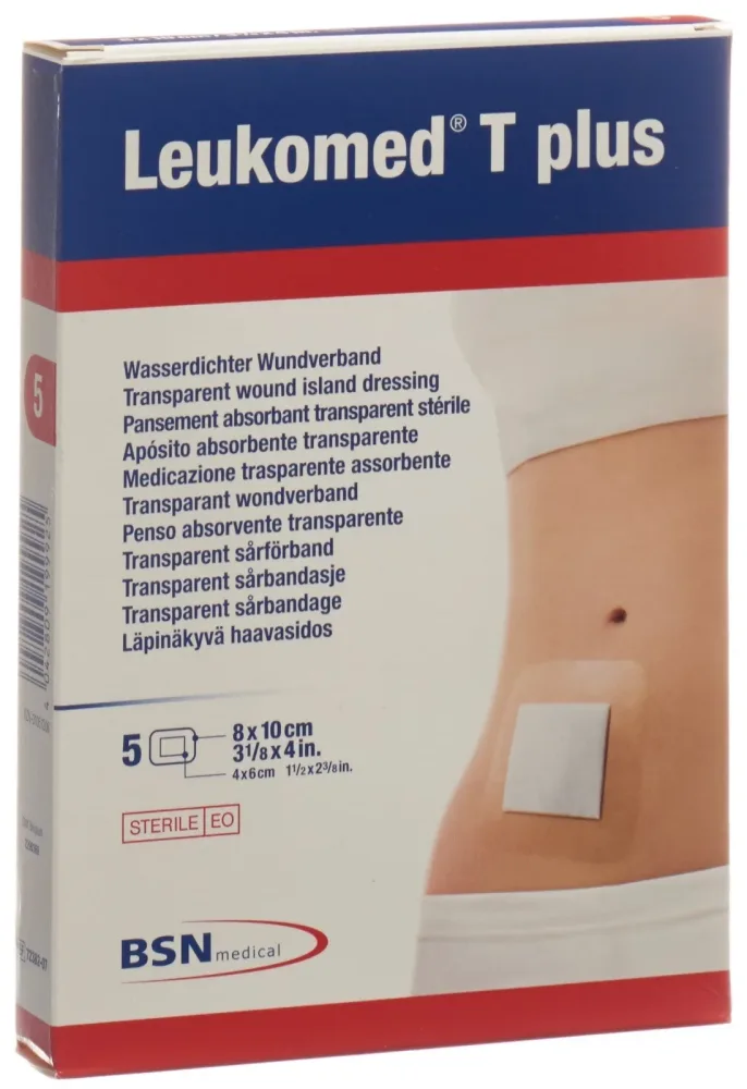 Leukomed T plus transparenter Wundverband 8x10cm (5 Stk)