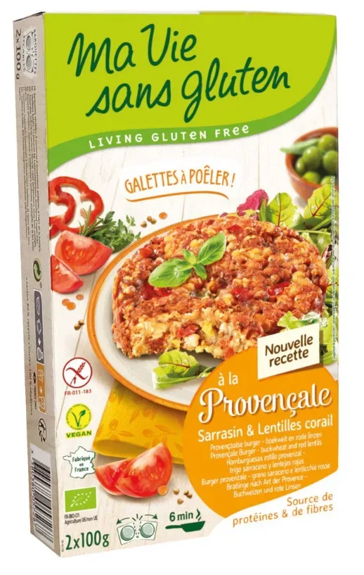 Ma vie sans gluten Bratlinge nach Art der Provence - Buchweizen & rote Linsen (2x100g)