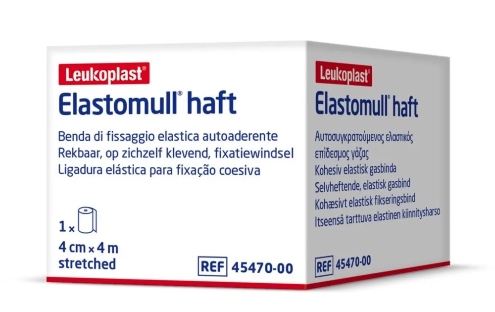 Elastomull haft Gazebinde weiss, 4mx4cm, Rolle (1 Stk)