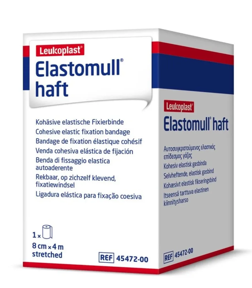 Elastomull haft Gazebinde weiss, 4mx8cm, Rolle (1 Stk)