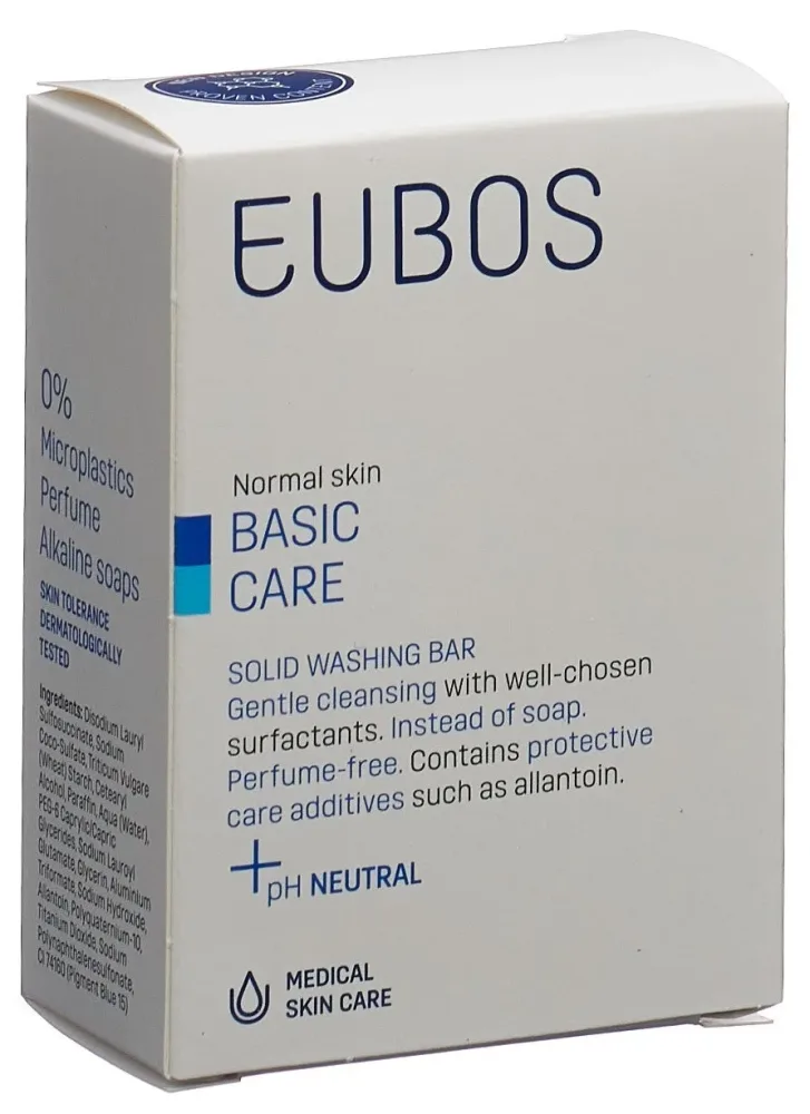 EUBOS Seife fest unparfümiert blau (125g)