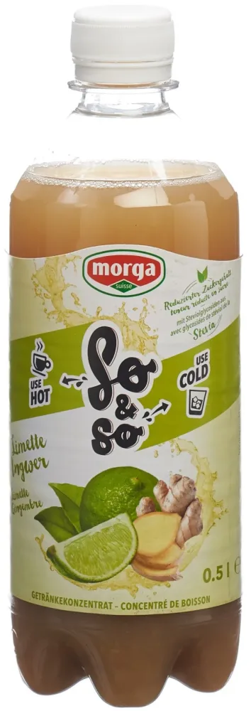 morga SO&SO Limette-Ingwer Konzentrat mit Stevia (50cl)