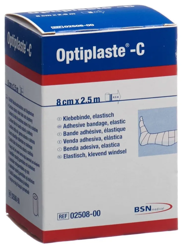 Optiplaste-C Kompressionsbinde 2.5mx8cm (1 Stk)
