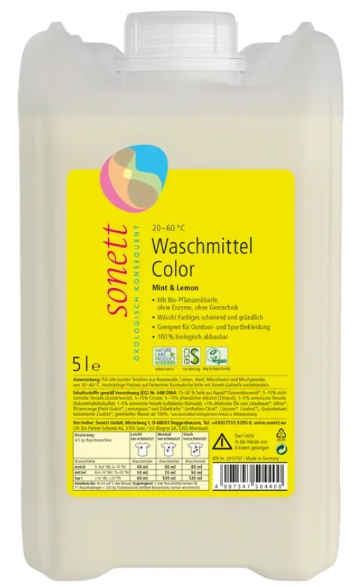Sonett Waschmittel Color Mint & Lemon 20°-60°C (5L)
