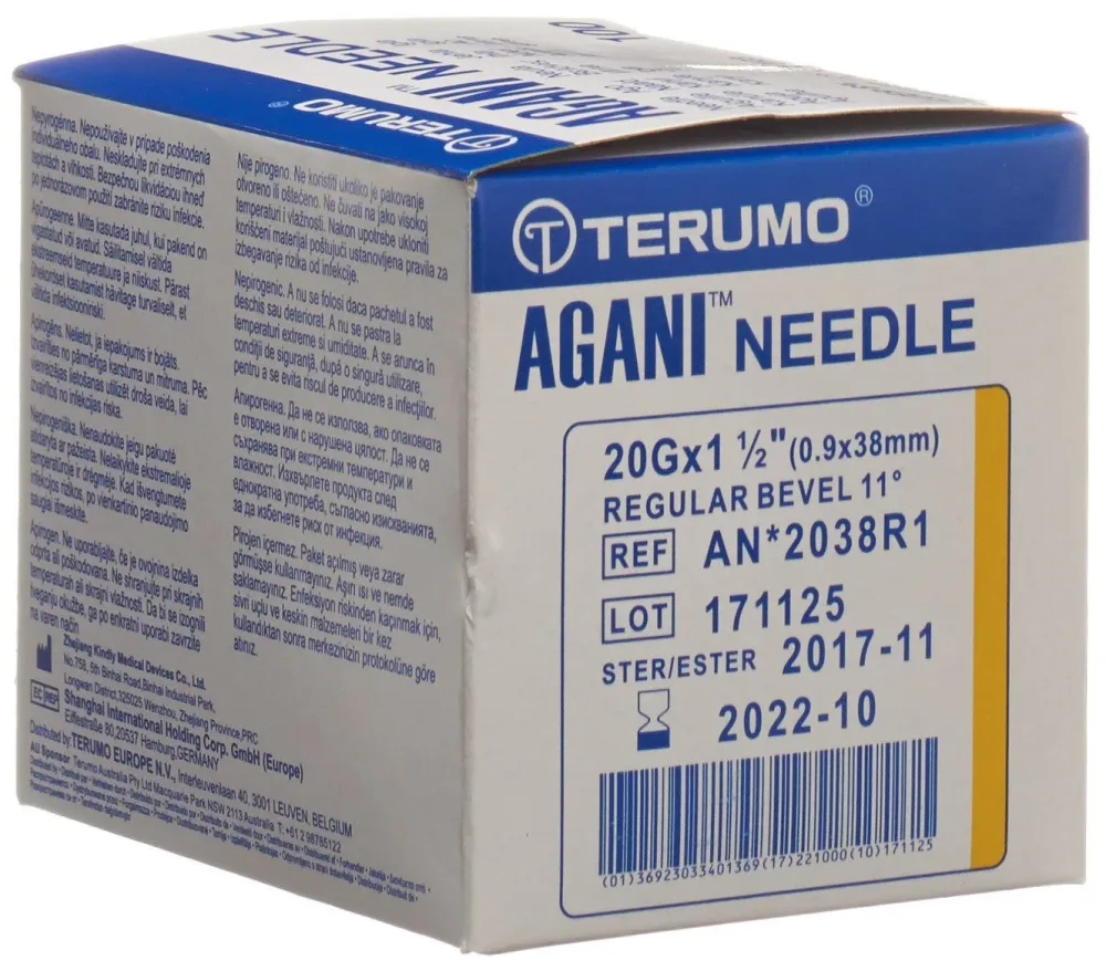 TERUMO Agani Einmalkanüle 20G 0.9x38mm gelb (100 Stk)