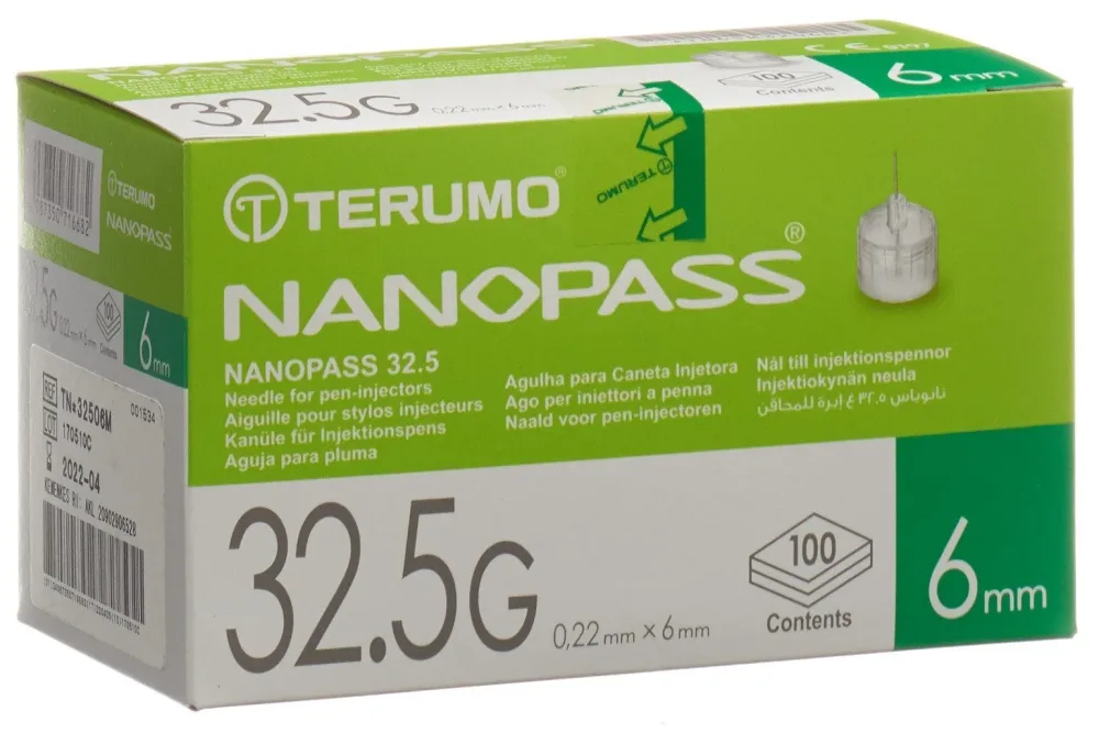 TERUMO Pen Nadel NANOPASS 32.5G 0.22x6mm (100 Stk)