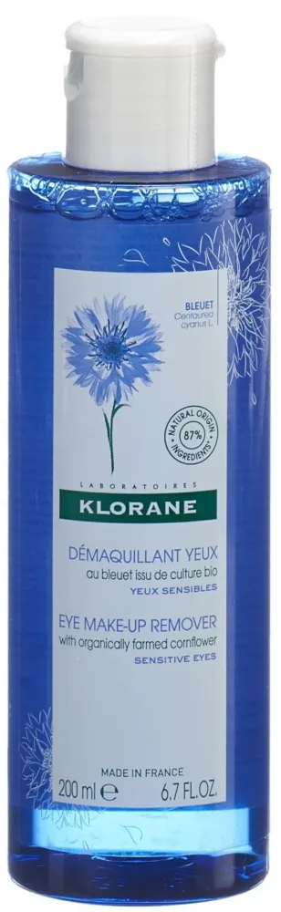 KLORANE - Augen-Make-up-Entferner für Empfindliche Augen, BIO-Kornblume, 200 ml
