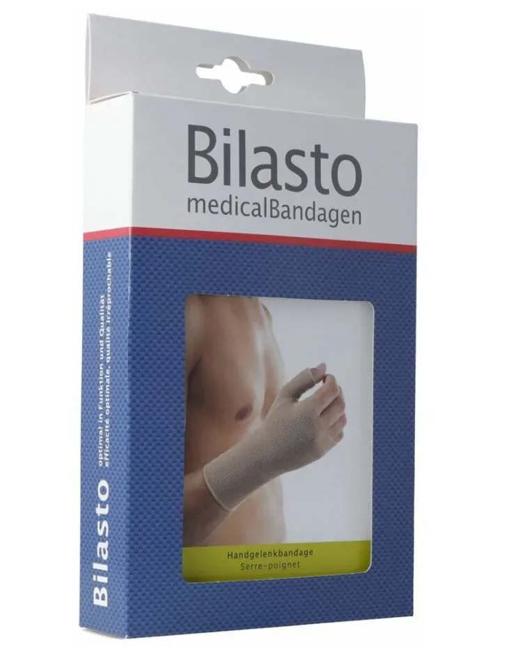 Bilasto Handgelenkbandage mit Daumenansatz, beige, Grösse M (1 Stk)