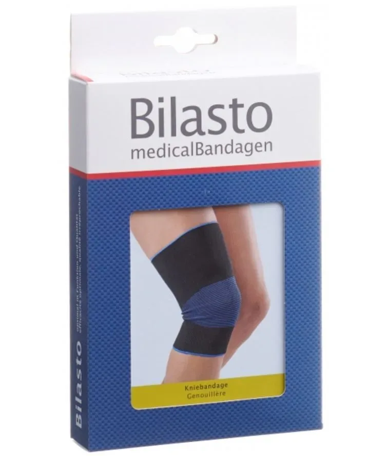Bilasto Kniebandage schwarz/blau M (1 Stk)