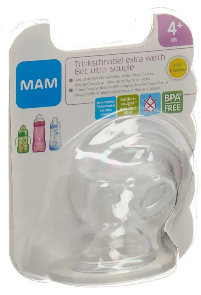 MAM Sauger Trinkschnabel extra weich 4m 2 Stück