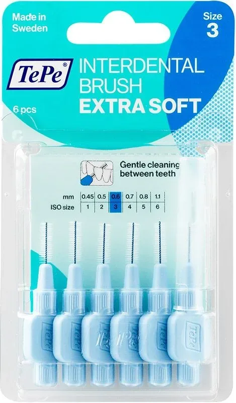 TePe Interdental Brush 0.6mm Extra Soft blau (6 Stk)