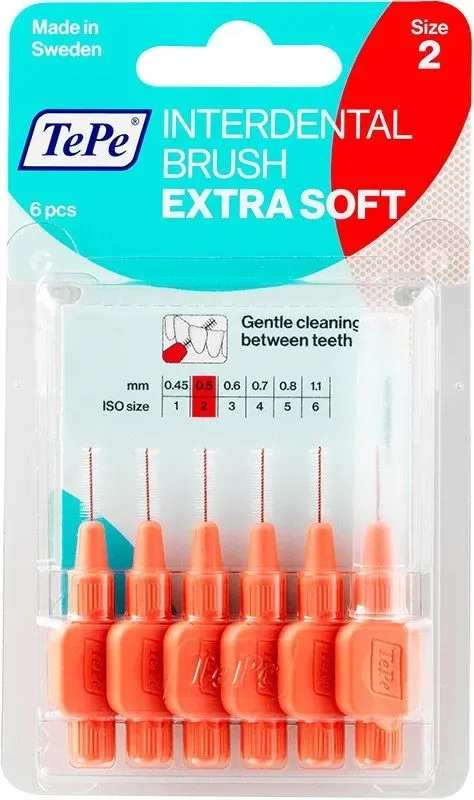 TePe Interdental Brush 0.5mm Extra Soft rot (6 Stk)