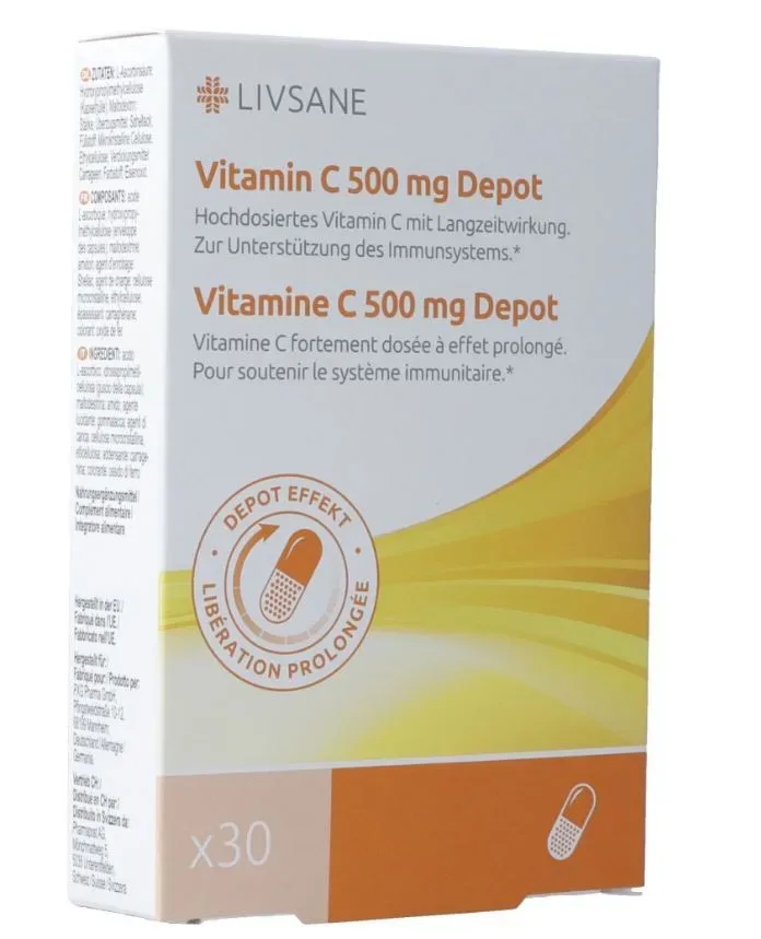 Livsane Vitamin C Depot Kapseln 500mg (30 Stk)