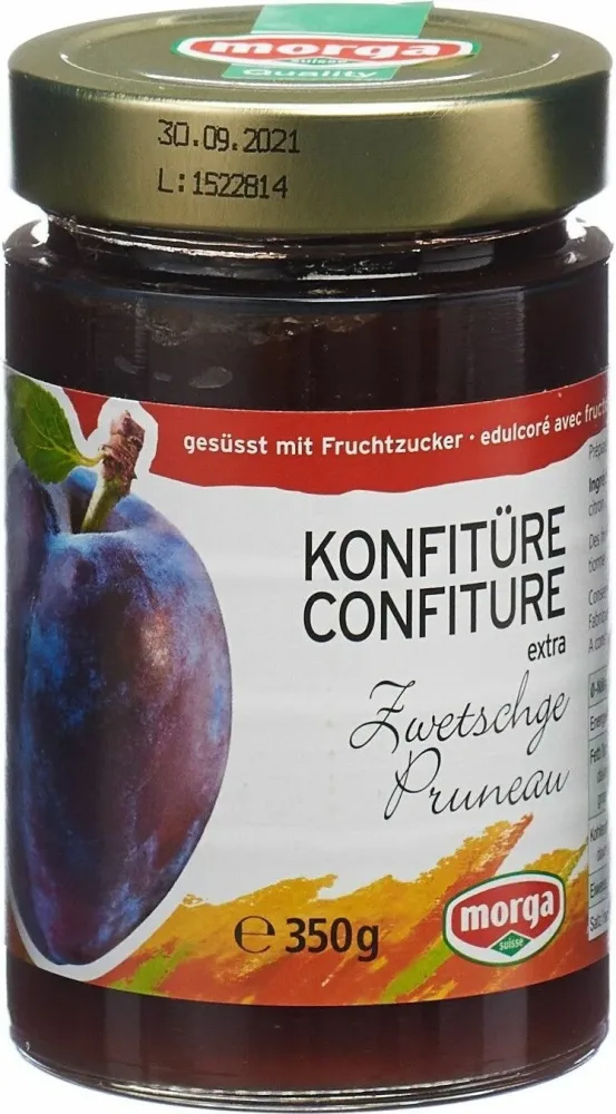 morga Zwetschgen Konfitüre mit Fruchtzucker (350g)