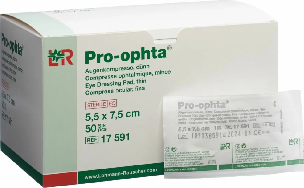 Pro-ophta Augenkompressen 5.3x6.6cm steril (5 Stk)