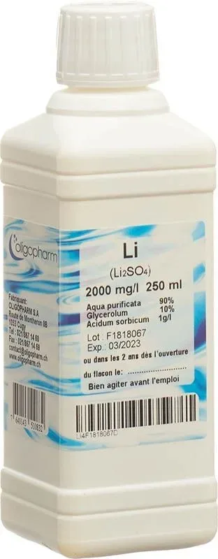 Oligopharm Lithium Lösung 2000 mg/l (250ml)