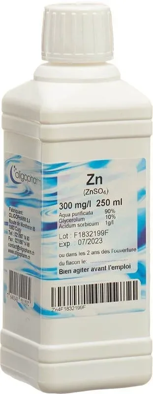 Oligopharm Zink Lösung 300 mg/l (250ml)