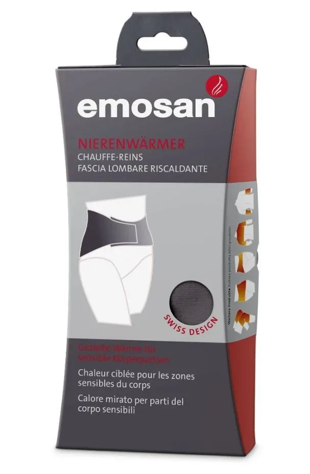 Emosan Ultra Nierenwärmer Velcro grau M (1 Stk)