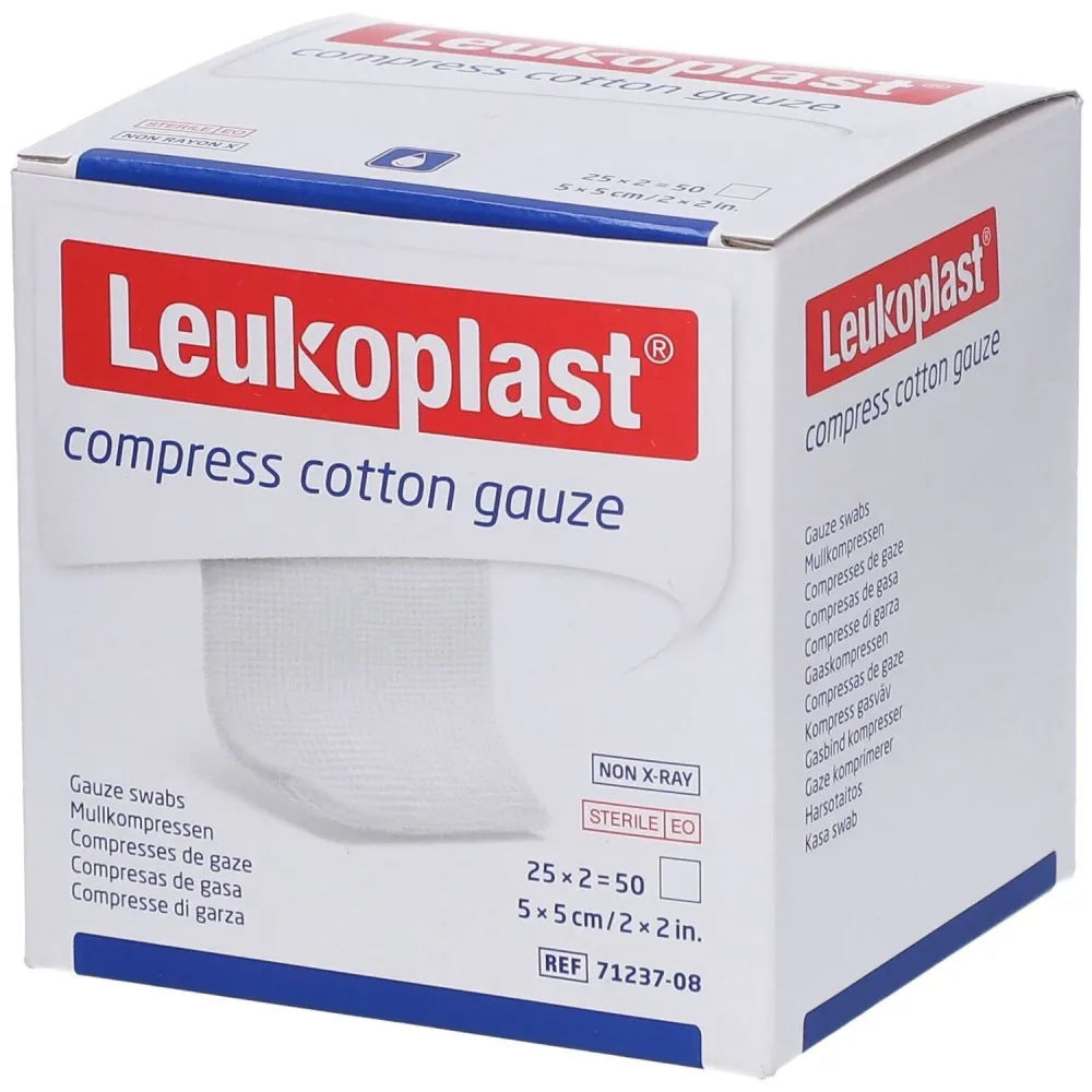 Leukoplast compress non-woven, 5x5cm steril (2x50 Stk)