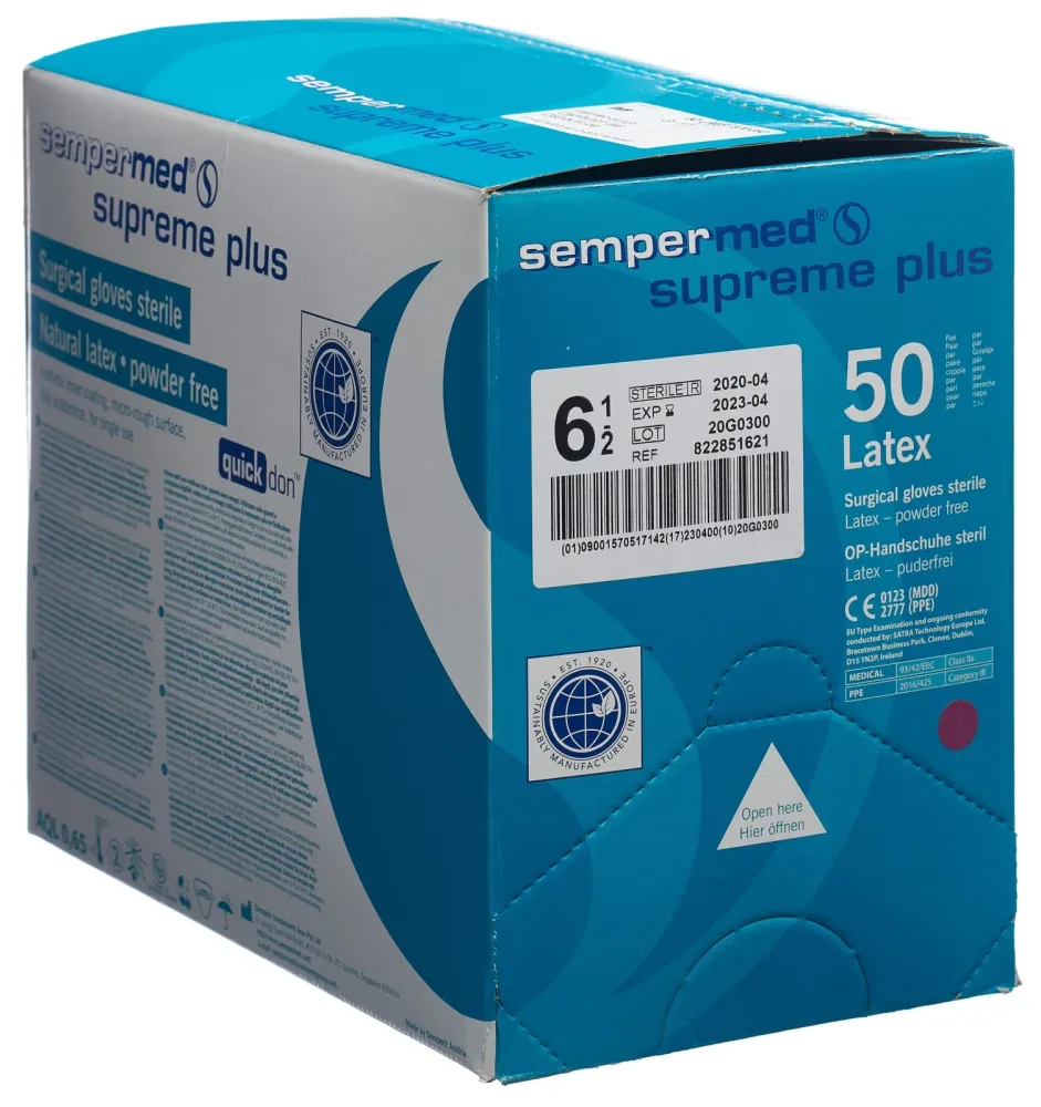 sempermed supreme plus OP Handschuhe 6.5 steril (50 Paar)