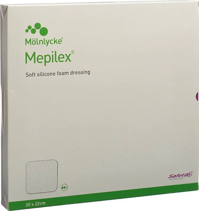 MepilexSchaumverband Safetac 20x22cm (5 Stk)