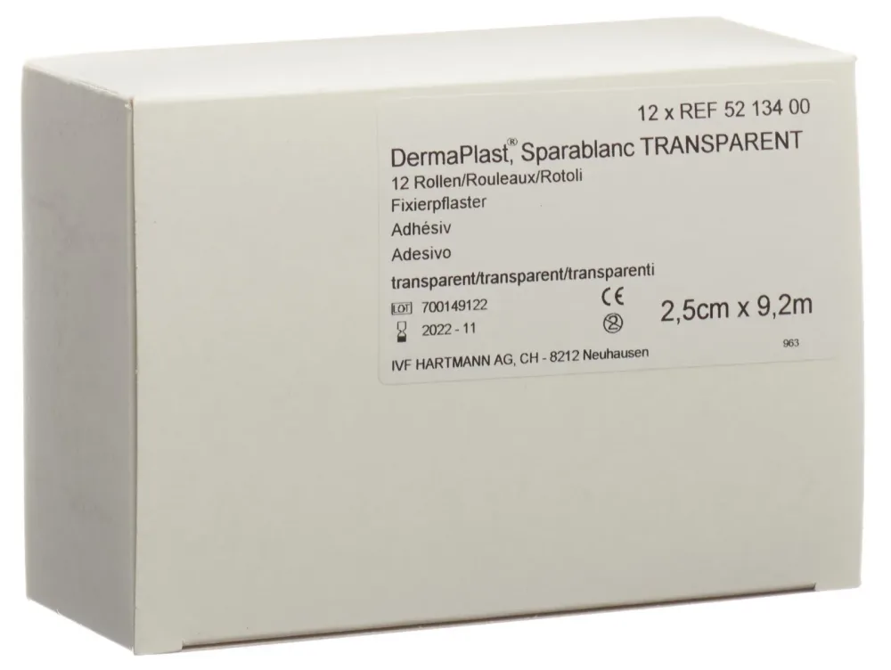 DermaPlast Sparablanc Heftplaster 2.5cmx9.2m (12 Stk)