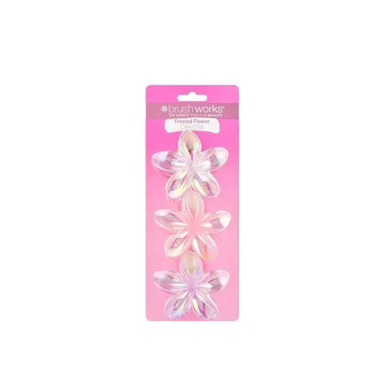 Brushworks Claw Clips Frosted Flower Box 3 Stk