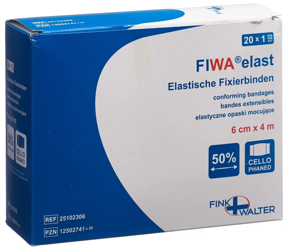 FIWA elastisch Fixierbinden 6cmx4m (20 Stk)