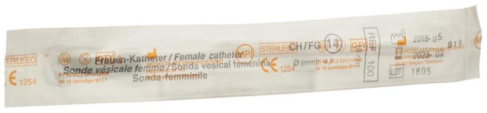 Qualimed Frauenkatheter CH14, 18cm, PVC steril (100 Stk)