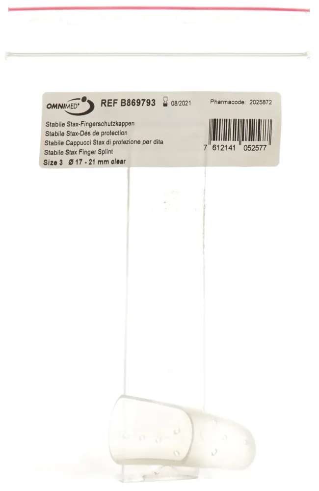 OMNIMED Stax-Fingerschutzkappen, Grösse 3, perforiert, transparent (1 Stk)