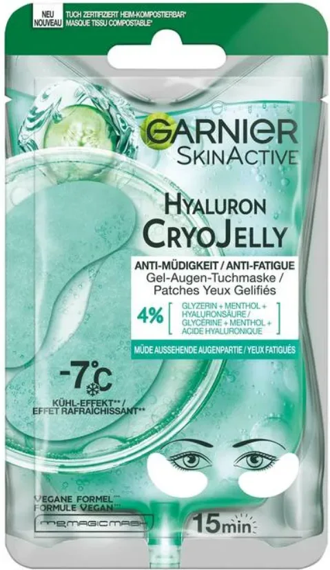 Garnier - SkinActive Hyaluron Cryo Jelly Anti-Müdigkeit Gel-Augen-Tuchmaske, 5 g